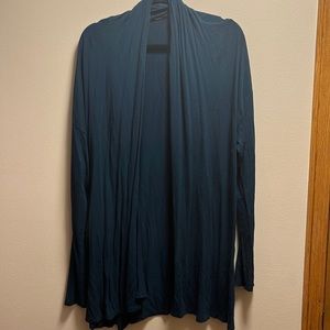 Tahari teal extra long cardigan
